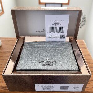 Kate Spade Boxed Small Glimmer Slim Card Holder - Lunar Light